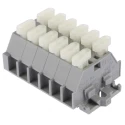 WAGO Terminal Strip, Grey, 2.5mm², Cage Clamp, 1-Level, 6 Positions, 500V, 24A, 261 Series 261-106/341-000