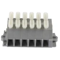WAGO Terminal Strip, Grey, 2.5mm², Cage Clamp, 1-Level, 6 Positions, 500V, 24A, 261 Series 261-106/341-000