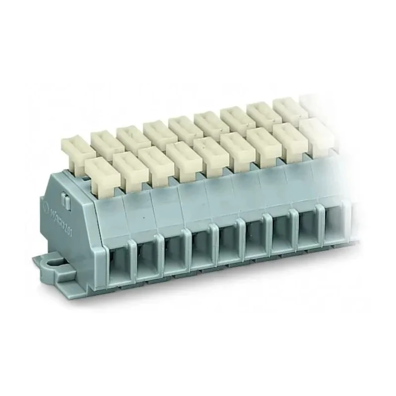 WAGO Terminal Strip, Grey, 2.5mm², Cage Clamp, 1-Level, 6 Positions, 500V, 24A, 261 Series 261-106/341-000