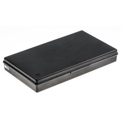 RS PRO Conductive Polypropylene ESD Storage Box 232 x 130 x 33 mm Black 820-810