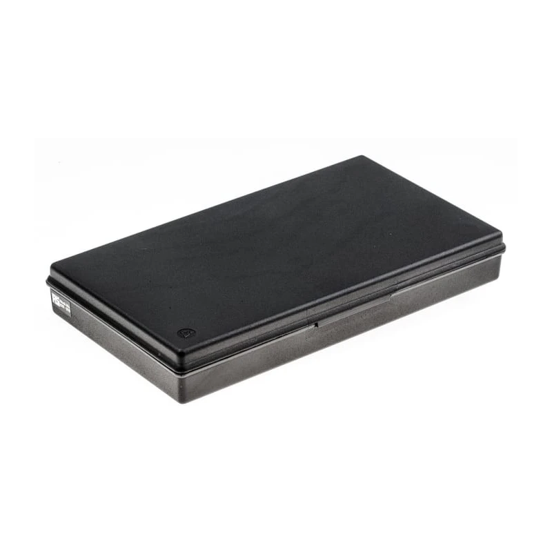 RS PRO Conductive Polypropylene ESD Storage Box 232 x 130 x 33 mm Black 820-810