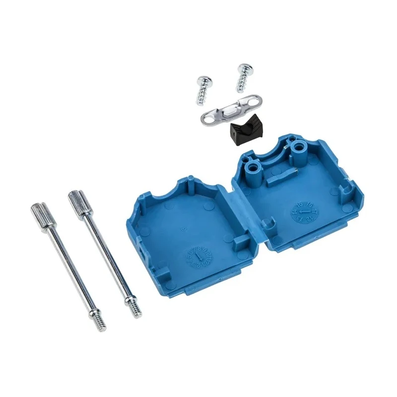 MH Connectors MHDPPK-SLIM Series Polyamide Straight D-Sub Backshell, 9 Way, Strain Relief, Blue, MHDPPK9-B-K