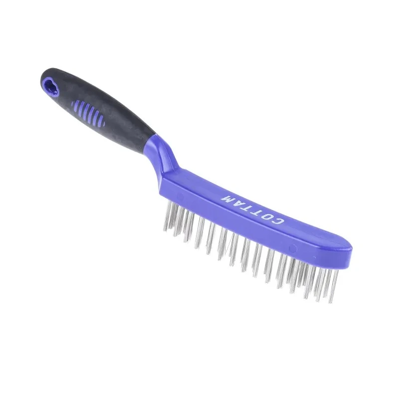 Cottam 25 mm Brass Wire Brush, Heavy Duty, Black Plastic Handle, 4 Rows, Engineering Cleaning 822-636