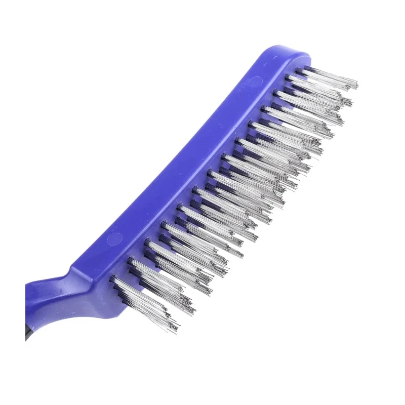 Cottam 25 mm Brass Wire Brush, Heavy Duty, Black Plastic Handle, 4 Rows, Engineering Cleaning 822-636