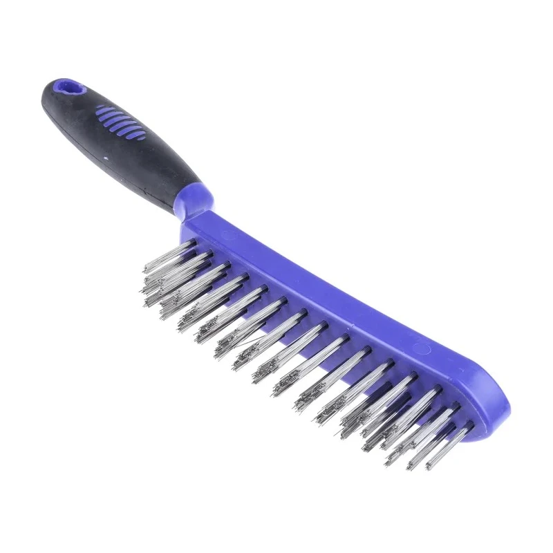 Cottam 25 mm Brass Wire Brush, Heavy Duty, Black Plastic Handle, 4 Rows, Engineering Cleaning 822-636