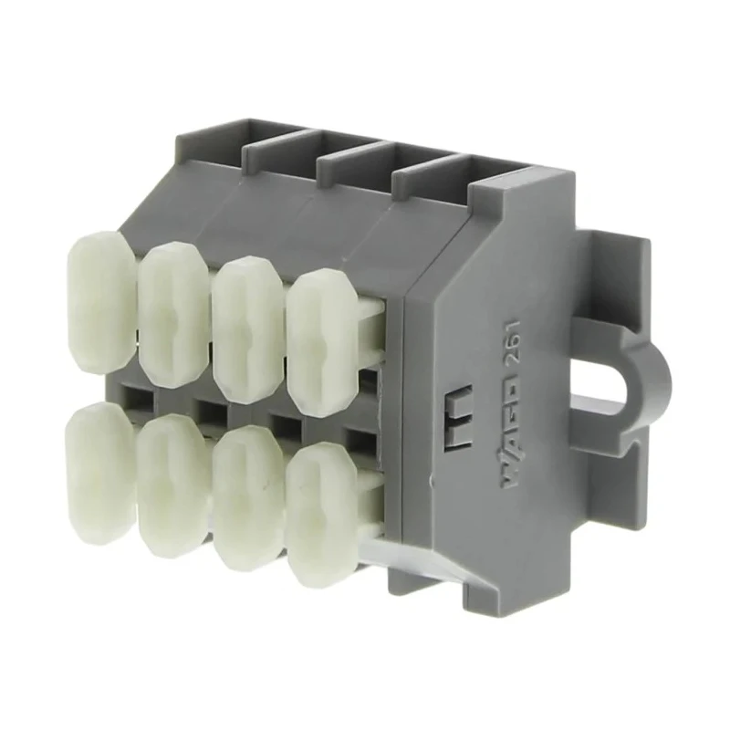 WAGO 261 Series Terminal Strip Grey, 2.5mm², 1-Level, Spring Terminal, 630V, Model 50077016
