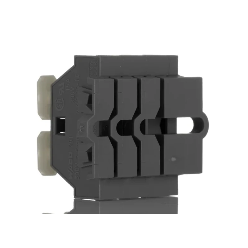 WAGO PCB Terminal Block, 3 Contacts, 6 mm Pitch, 2 Row, Cage Clamp, Horizontal, Polyamide, 630V, 24A 261-103/341-000