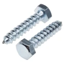 RS PRO Hex Coach Screw Steel Bright Zinc M12 x 120 mm DIN 571 825-124