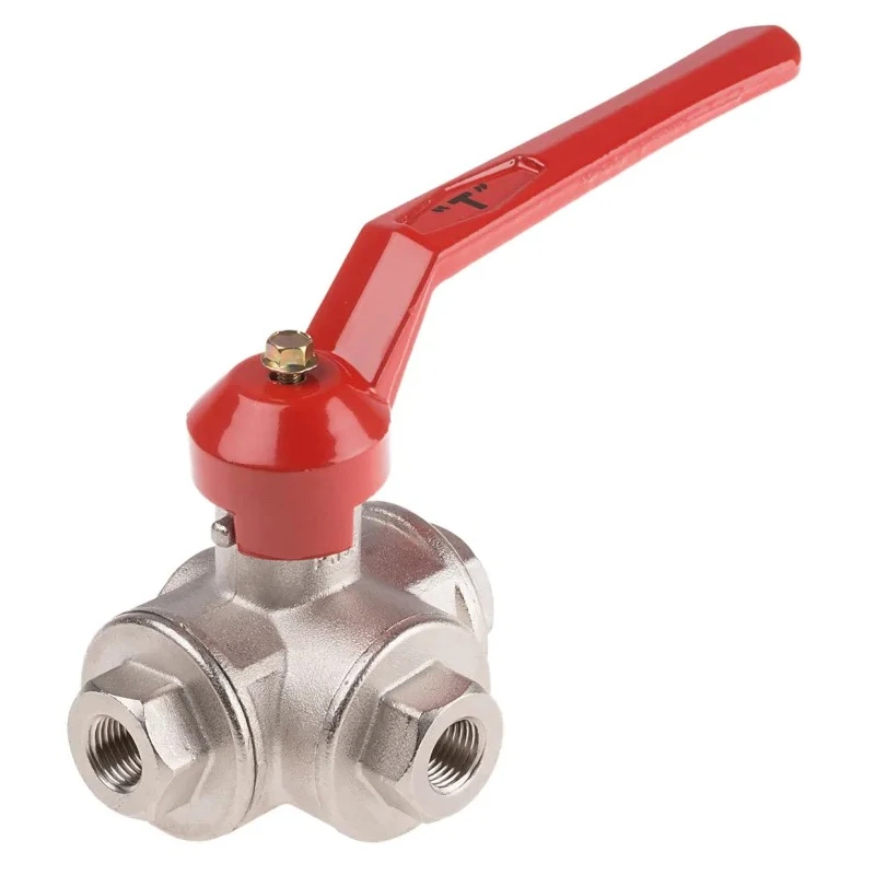 RS PRO Brass Ball Valve 2 in Inlet, 1/4 in Outlet, 40 Bar, Brass Body, Aluminium Handle 486-249