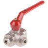 RS PRO Brass Ball Valve 2 in Inlet, 1/4 in Outlet, 40 Bar, Brass Body, Aluminium Handle 486-249