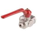 RS PRO Brass Ball Valve 2 in Inlet, 1/4 in Outlet, 40 Bar, Brass Body, Aluminium Handle 486-249