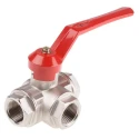 RS PRO Brass Ball Valve 2 Inch Inlet, 1 Inch Outlet, 40 Bar, Aluminium Handle 486-265