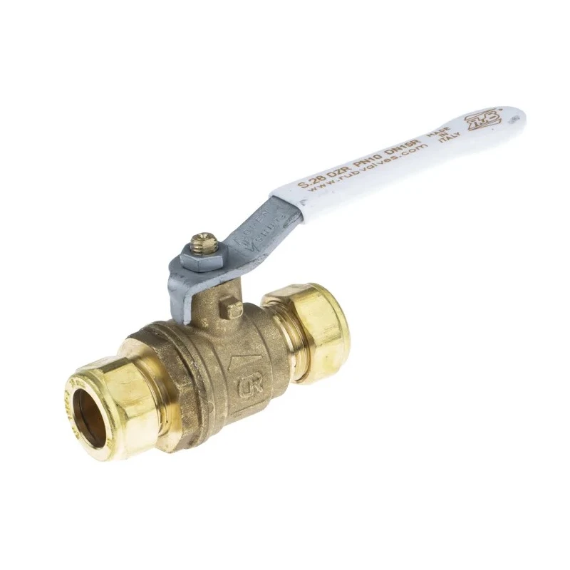 RS PRO Brass Compression Ball Valve 2-Way, Compression Fittings, 15 mm, 16 Bar, Dezincification-Resistant, Lever 486-293