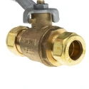 RS PRO Brass Compression Ball Valve 2-Way, Compression Fittings, 15 mm, 16 Bar, Dezincification-Resistant, Lever 486-293