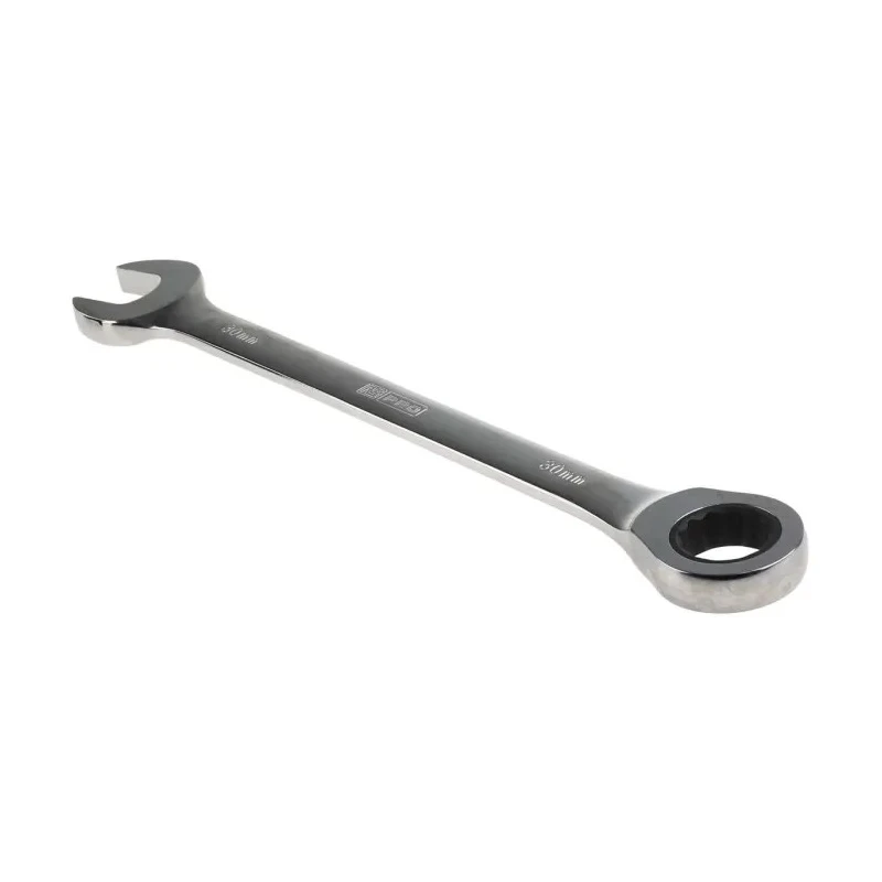 RS PRO Combination Ratchet Spanner, 30 mm, Chrome Vanadium Steel, Chrome Finish, ANSI b.107.6 487-286