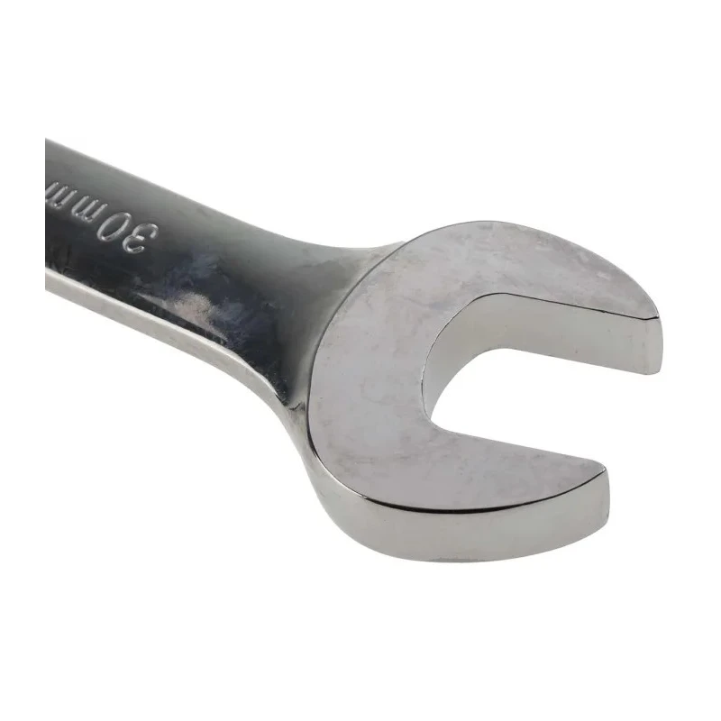 RS PRO Combination Ratchet Spanner, 30 mm, Chrome Vanadium Steel, Chrome Finish, ANSI b.107.6 487-286