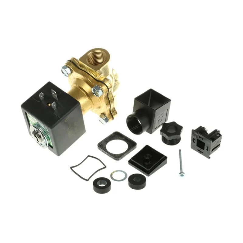 EMERSON ? ASCO 2 Port Solenoid Valve Brass Body, Normally Open, 1/2 in Rp Female, 24V AC, 16mm Orifice, 9 Bar E210C034-112
