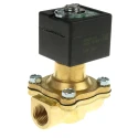 EMERSON ? ASCO 2 Port Solenoid Valve Brass Body, Normally Open, 1/2 in Rp Female, 24V AC, 16mm Orifice, 9 Bar E210C034-112