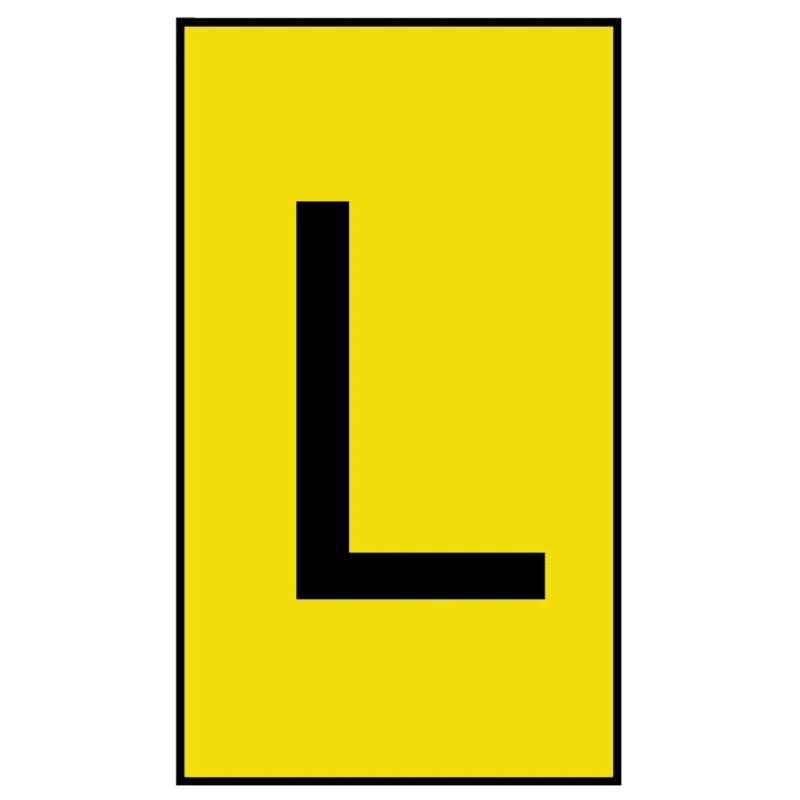 HellermannTyton Ovalgrip Slide-On Cable Marker, Pre-Printed L, Yellow, 2.5–6 mm Cable, PVC, Flame Resistant 901-10463