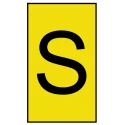 HellermannTyton Ovalgrip Slide-On Cable Marker Pre-Printed "S" Yellow PVC, 6 mm Max Cable Diameter, 2.5 mm Min 901-10470