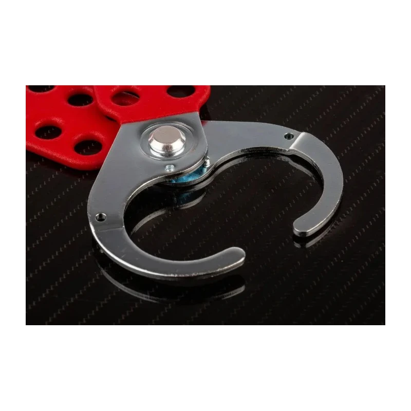 RS PRO Red 6-Lock Steel Lockout Hasp, 38 mm Shackle Diameter 489-147