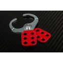 RS PRO Red 6-Lock Steel Lockout Hasp, 38 mm Shackle Diameter 489-147