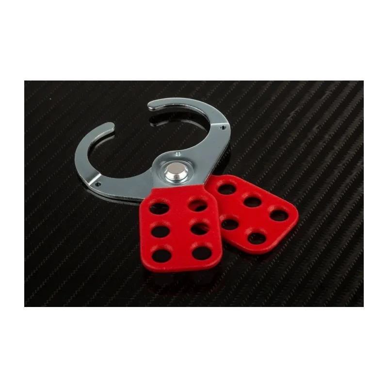 RS PRO Red 6-Lock Steel Lockout Hasp, 38 mm Shackle Diameter 489-147