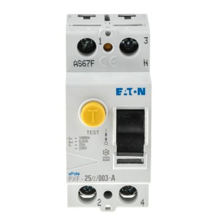 Eaton PXF-A Series Residual Current Circuit Breaker 25A 1-Pole 30mA Type A 500A 230V AC DIN Rail 236744 PXF-25/2/003-A