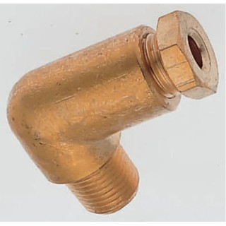 Norgren Pneumatic Male Elbow Adaptor, Brass, Bright Nickel Plated, R 1/8 Male 36 Metric Series 181450818