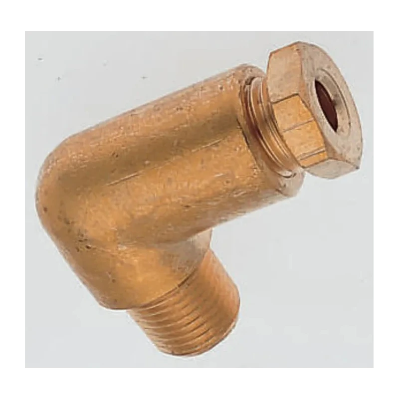 Norgren Pneumatic Male Elbow Adaptor, Brass, Bright Nickel Plated, R 1/8 Male 36 Metric Series 181450818