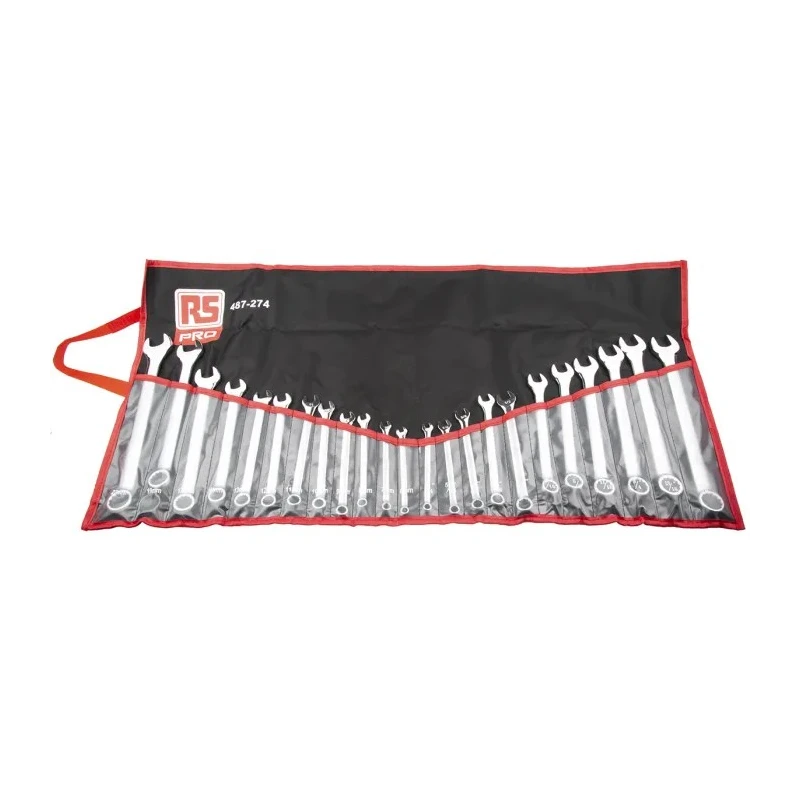RS PRO 23-Piece Spanner Set 5/16 To 13/16 in Chrome Vanadium Steel 487-274