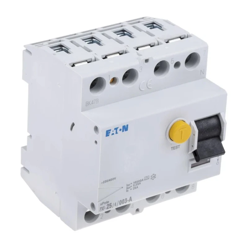 Eaton Residual Current Circuit Breaker 25A 3+N Pole 30mA Type A 500A 400V AC PXF-A Series 236772 PXF-25/4/003-A