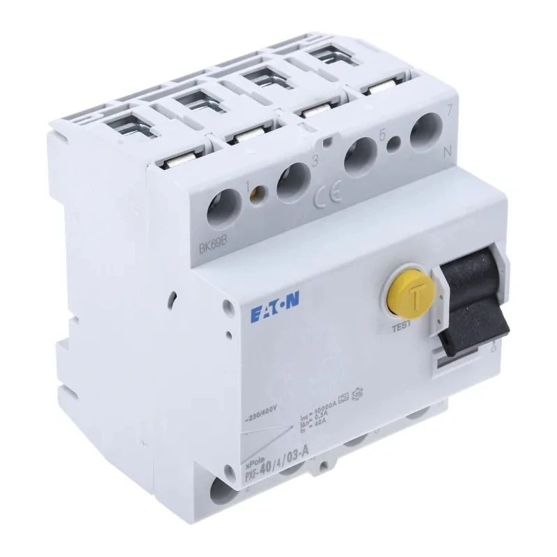 Eaton PXF-A Series Residual Current Circuit Breaker 40A 3+N-Pole 300mA Type A 500A 400V AC 236778 PXF-40/4/03-A