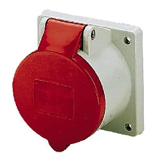 MENNEKES Panel Mount Industrial Power Connector , 32A, 400V, IP44, Red