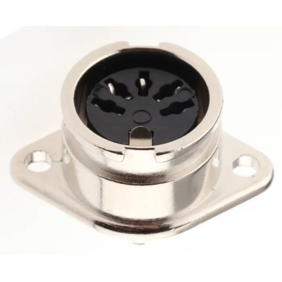RS PRO YE-139XS 5 Pole Straight Standard DIN Socket, 4A, 100V AC, Bayonet Chassis Mount Female 490-977
