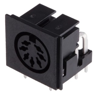 RS PRO 7 Pole Right Angle Miniature DIN Socket 2A 100V AC Through Hole Female YE-138X 491-043
