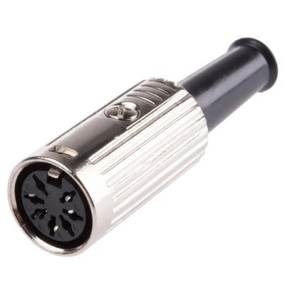 RS PRO YE-118XMS 7 Pole Straight Standard DIN Socket, Push Lock, Cable Mount, Female, Shielded, 4A, 100V AC, 491-059