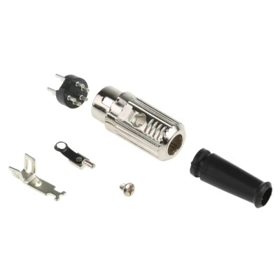 RS PRO 5 Pole Straight Standard DIN Plug, 4A, 100V AC, Cable Male, Push Lock, Shielded YE-118XMB 491-166