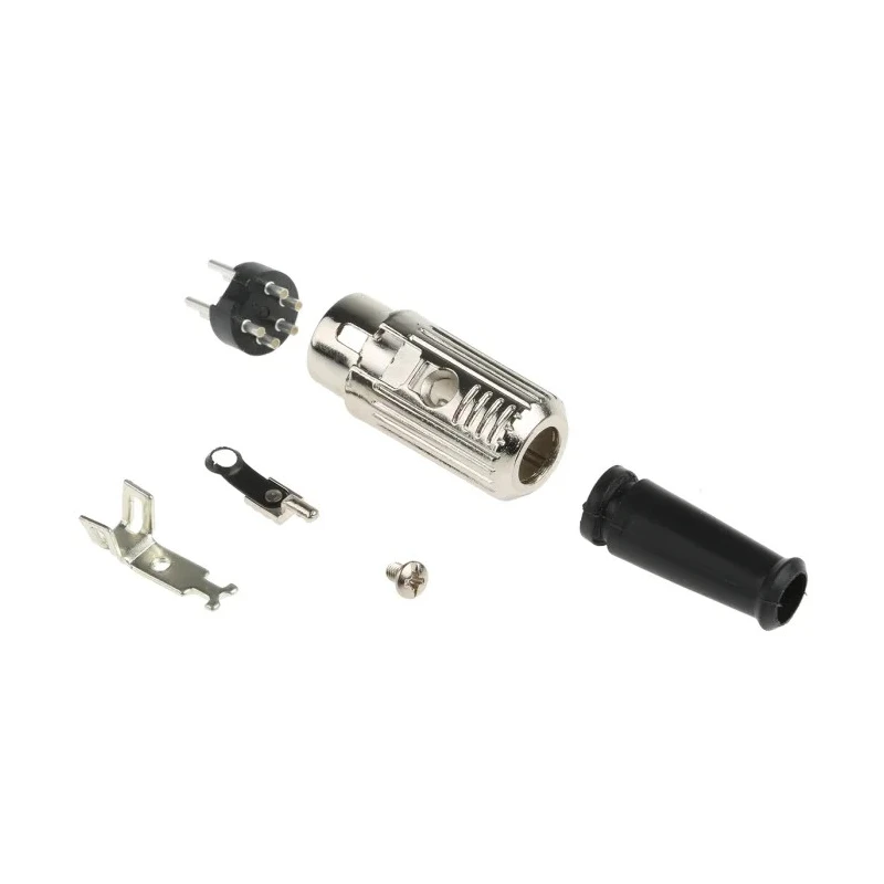RS PRO 5 Pole Straight Standard DIN Plug, 4A, 100V AC, Cable Male, Push Lock, Shielded YE-118XMB 491-166