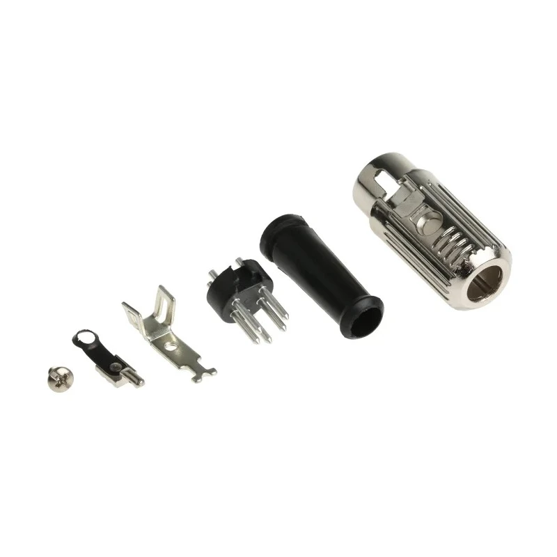 RS PRO 5 Pole Straight Standard DIN Plug, 4A, 100V AC, Cable Male, Push Lock, Shielded YE-118XMB 491-166