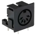 RS PRO YE-138X Miniature DIN Socket, 5 Pole, Right Angle, 2A, 100V AC, Through Hole Female 491-087