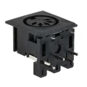 RS PRO YE-138X Miniature DIN Socket, 5 Pole, Right Angle, 2A, 100V AC, Through Hole Female 491-087