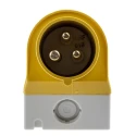Mennekes IP44 Yellow Industrial Power Connector 3P, 25° Wall Mount, 16A, 110V, 