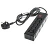 Bulgin 5 Gang Socket Bar 10A 250V AC IEC C13 Fused Filtered 2m Cable PXD303/050/01/1