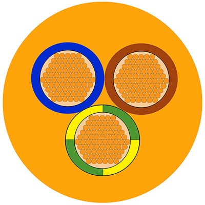 RS PRO H05VV-F 100m 3 Core Power Cable, Orange PVC, 1.5mm², 500V, 70°C