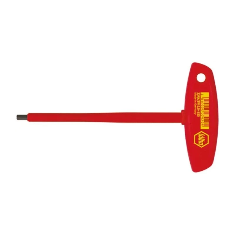 Wiha T Handle Metric Hex Key 8 mm Chrome Vanadium Steel Long Arm 182 mm 27931