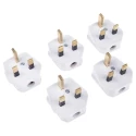 RS PRO 13A 250V UK Mains Plug, White, Thermoplastic Urea Formaldehyde Clamp, BS1363 Type G 490-015