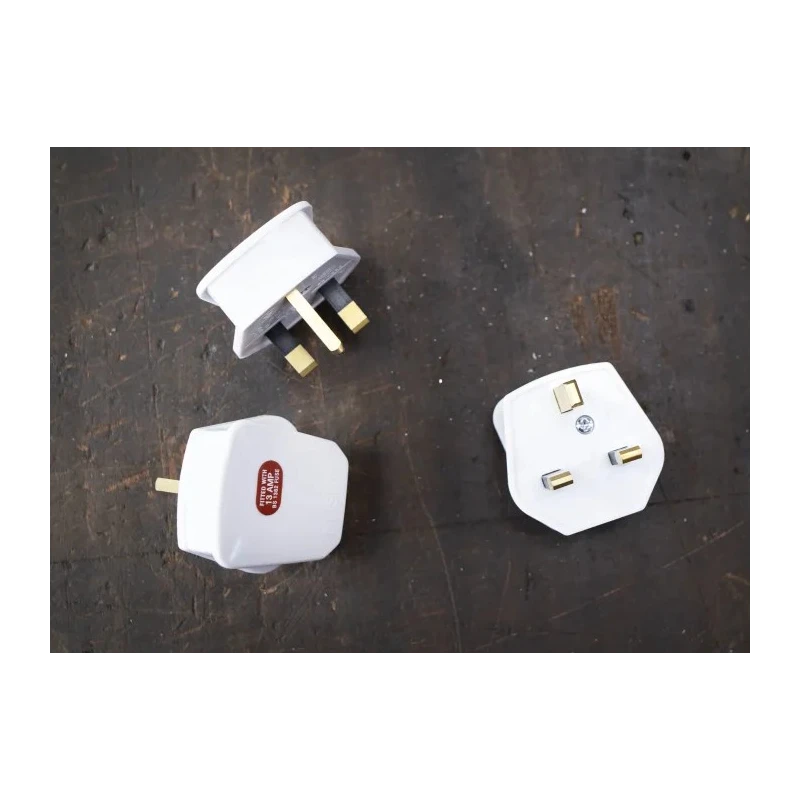RS PRO 13A 250V UK Mains Plug, White, Thermoplastic Urea Formaldehyde Clamp, BS1363 Type G 490-015