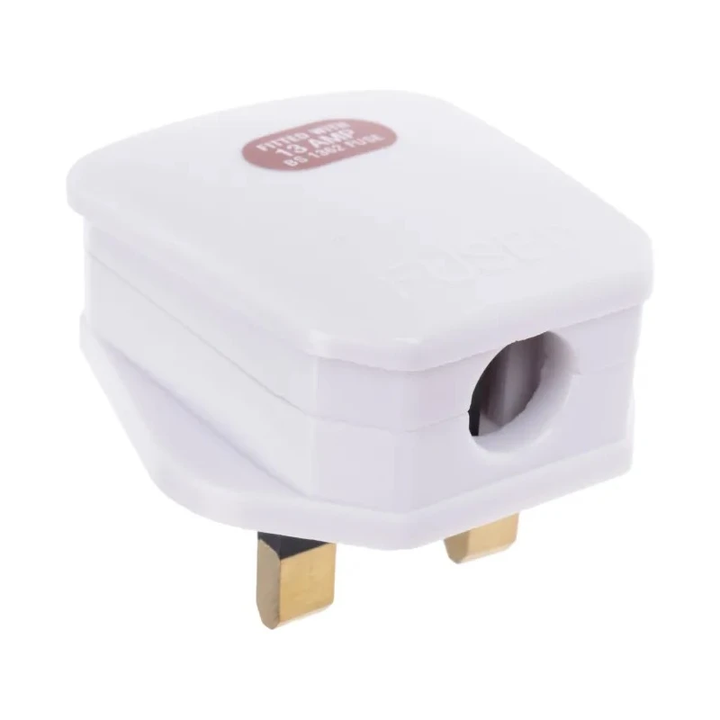 RS PRO 13A 250V UK Mains Plug, White, Thermoplastic Urea Formaldehyde Clamp, BS1363 Type G 490-015