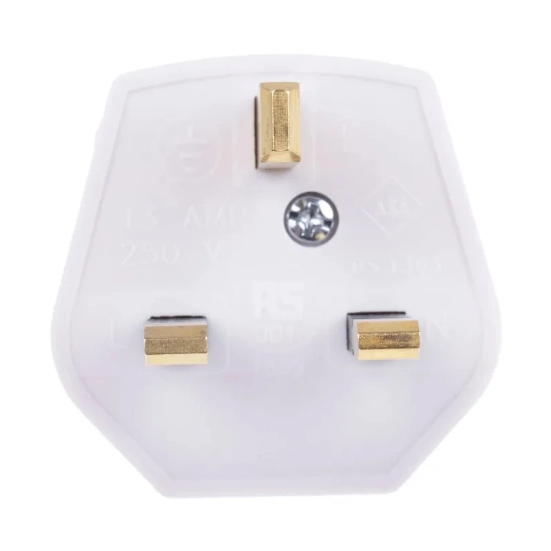 RS PRO 13A 250V UK Mains Plug, White, Thermoplastic Urea Formaldehyde Clamp, BS1363 Type G 490-015